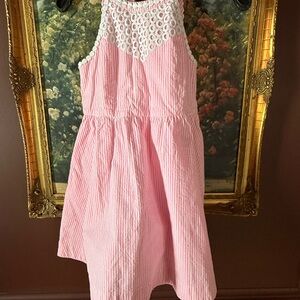 Lilly Pulitzer Pink and White Kids Formal Dress